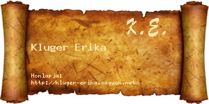 Kluger Erika névjegykártya